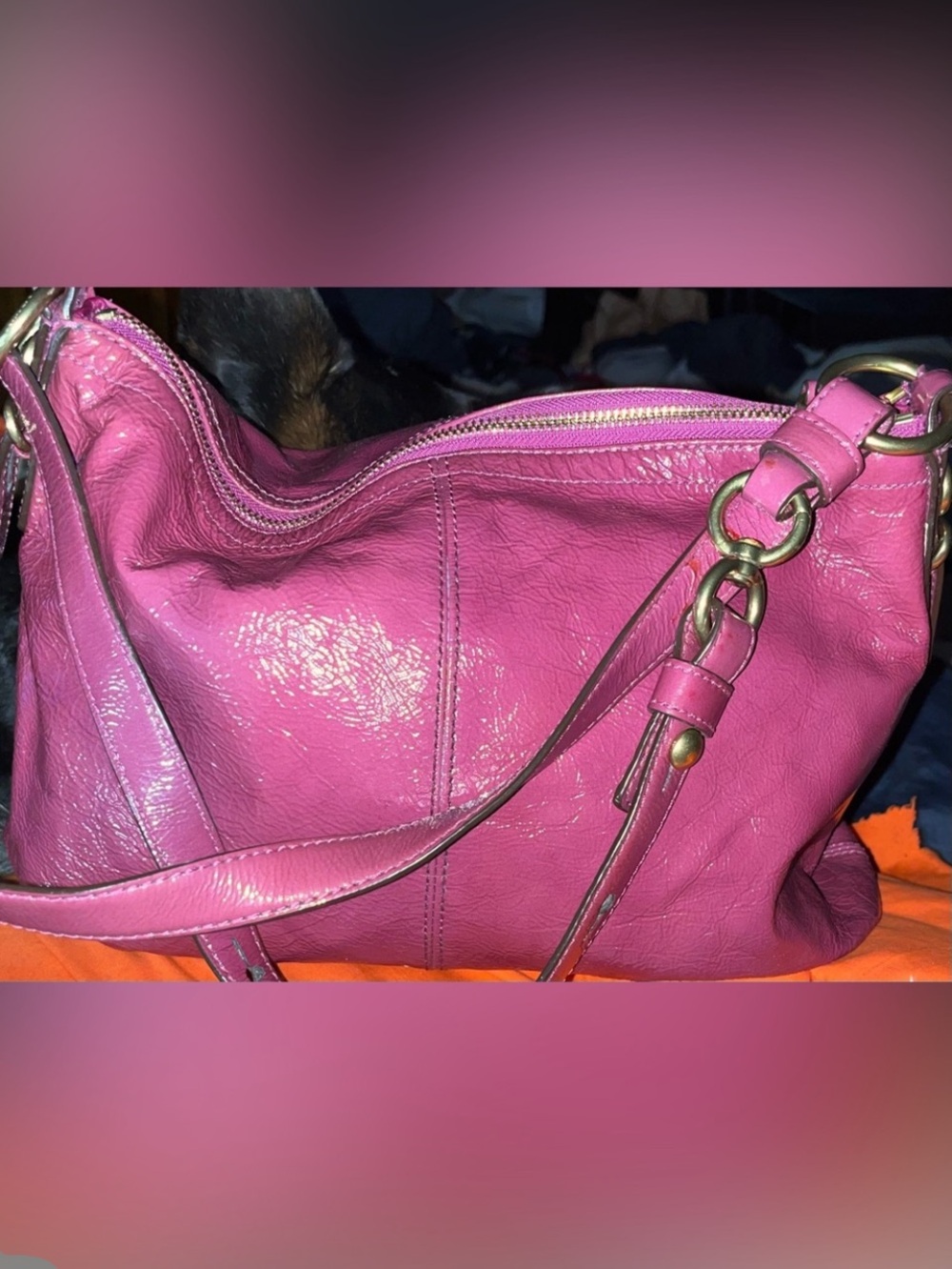 Coach Pink Leather Shoulder Bag EUC